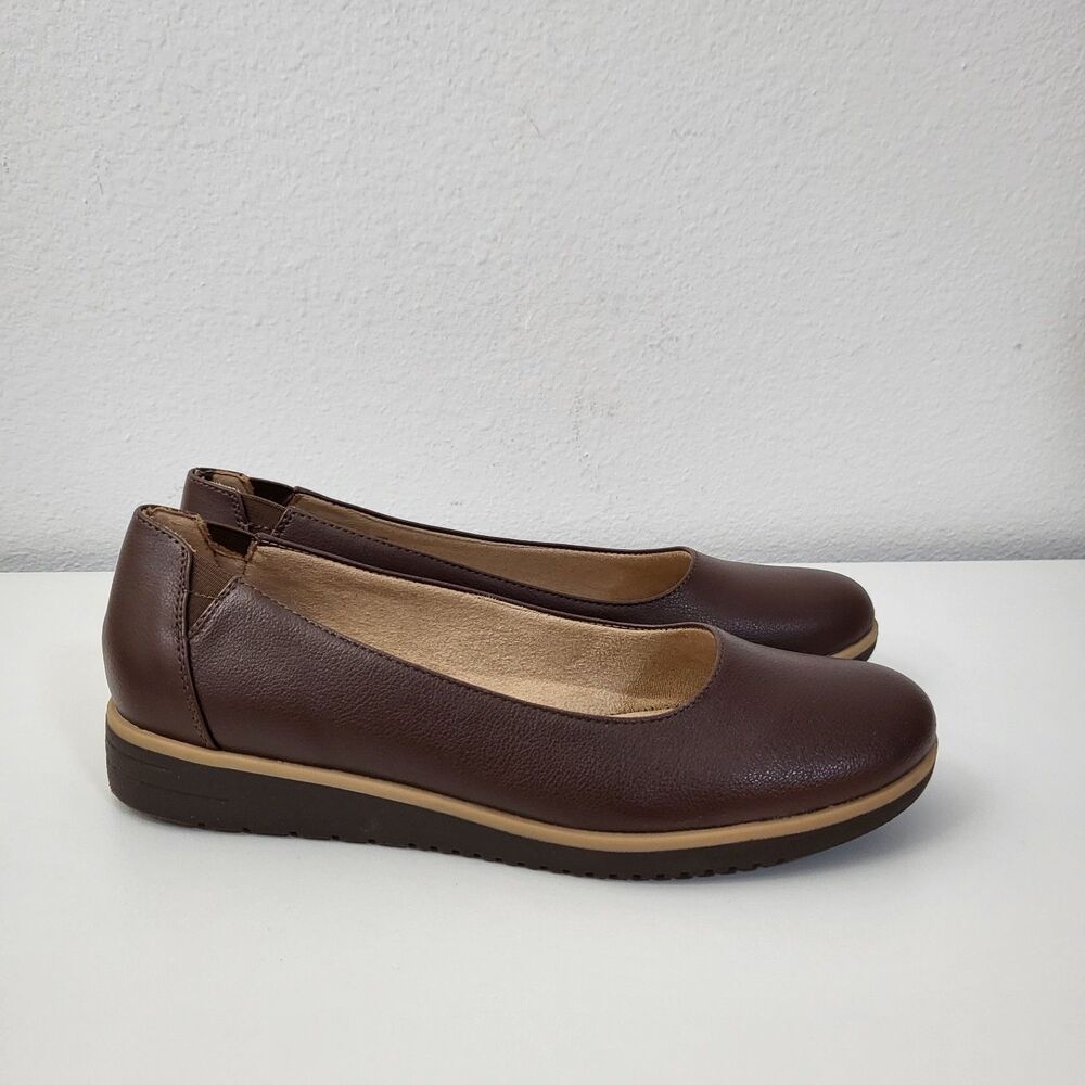 SOUL Naturalizer Idea Ballet Flats Womens 9 Coffee Brown Comfort Cushioned Shoes